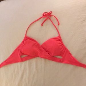 Pink wrap bikini top
